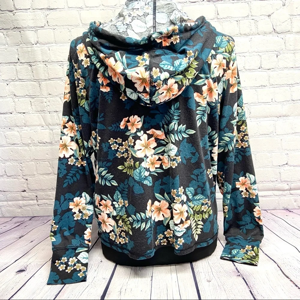 CALVIN KLEIN Performance Black Floral Hoodie - Picture 5 of 9